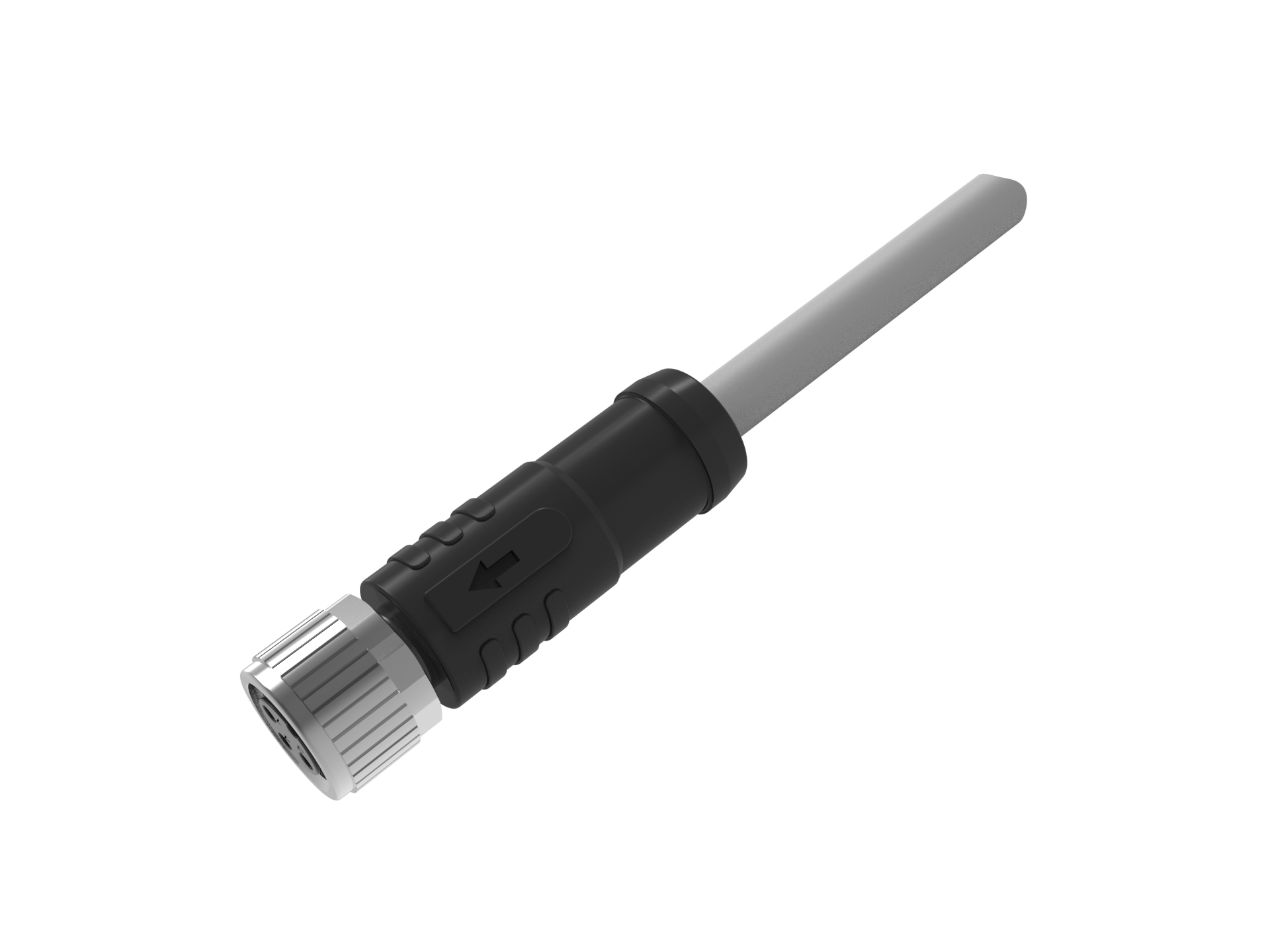 M8预铸3孔直头带xx米PVC灰色线
