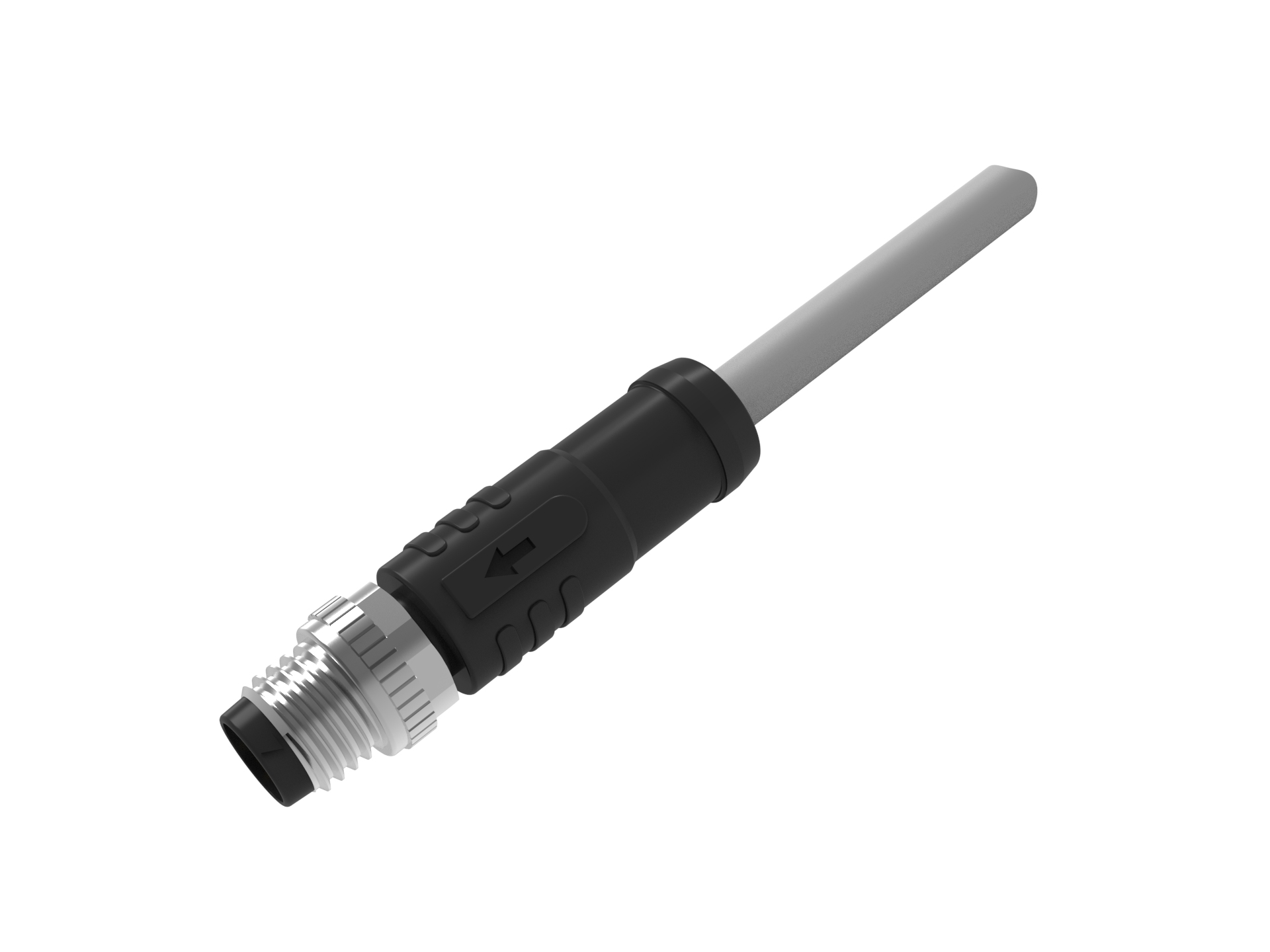 M8预铸4针直头带xx米PVC灰色线
