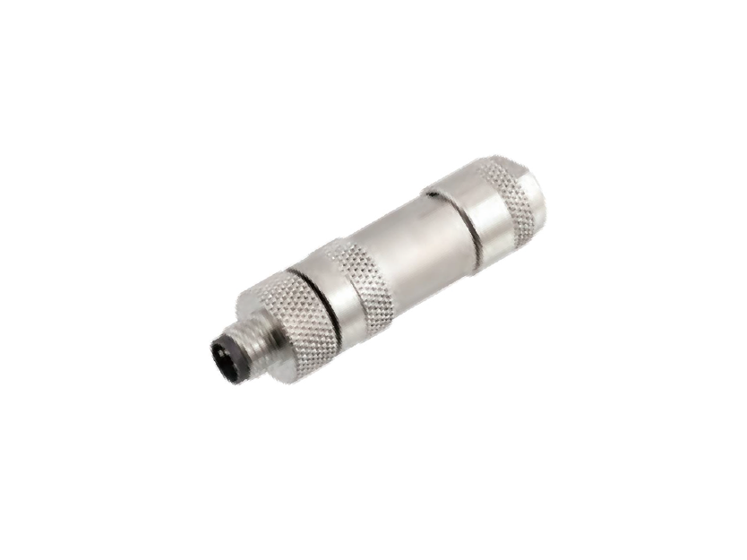 M8屏蔽型现场安装4针直头连接器