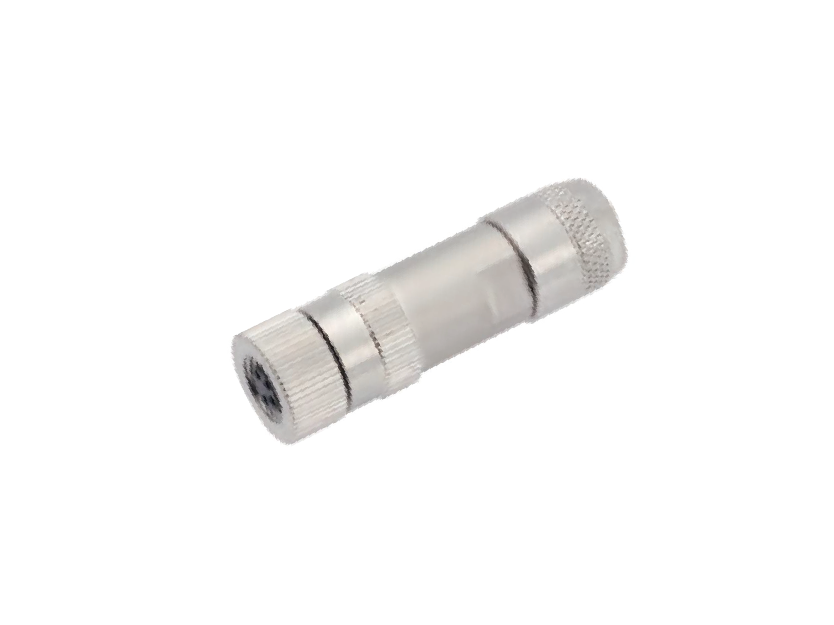 M8屏蔽型现场安装4孔直头连接器